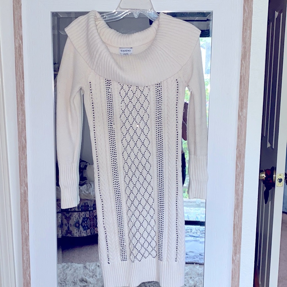 COPY - Bebe sweater dress vintage rhinestone embellished